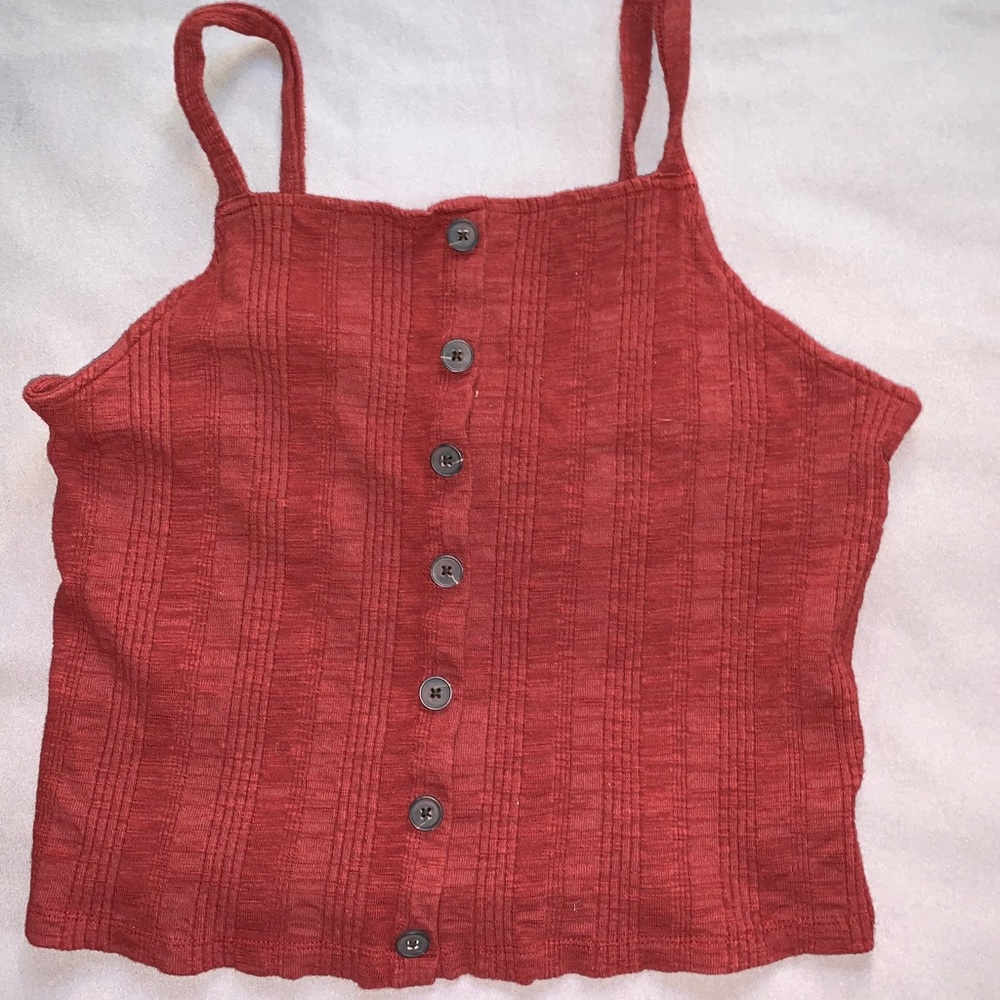 Cropped AE halter tank top